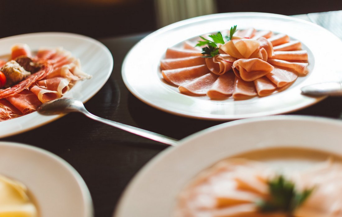 Substantial breakfast buffet at the Hotel Villa Preseren